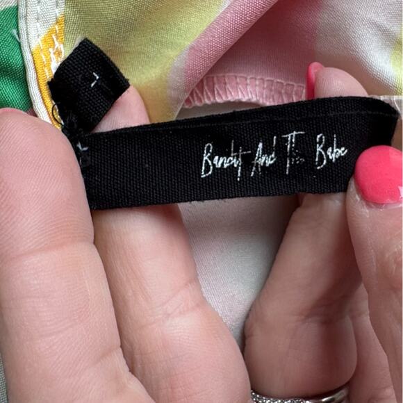 BANDIT AND THE BABE Women’s Colorful Dress‎ Maxi size Large w Belt Wearable Art - Picture 9 of 11